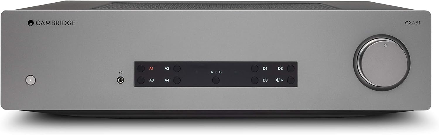 Cambridge Audio CXA81 Stereo Two-Channel Amplifier with Bluetooth and Built-in DAC - 80 Watts Per Channel (Lunar Grey)