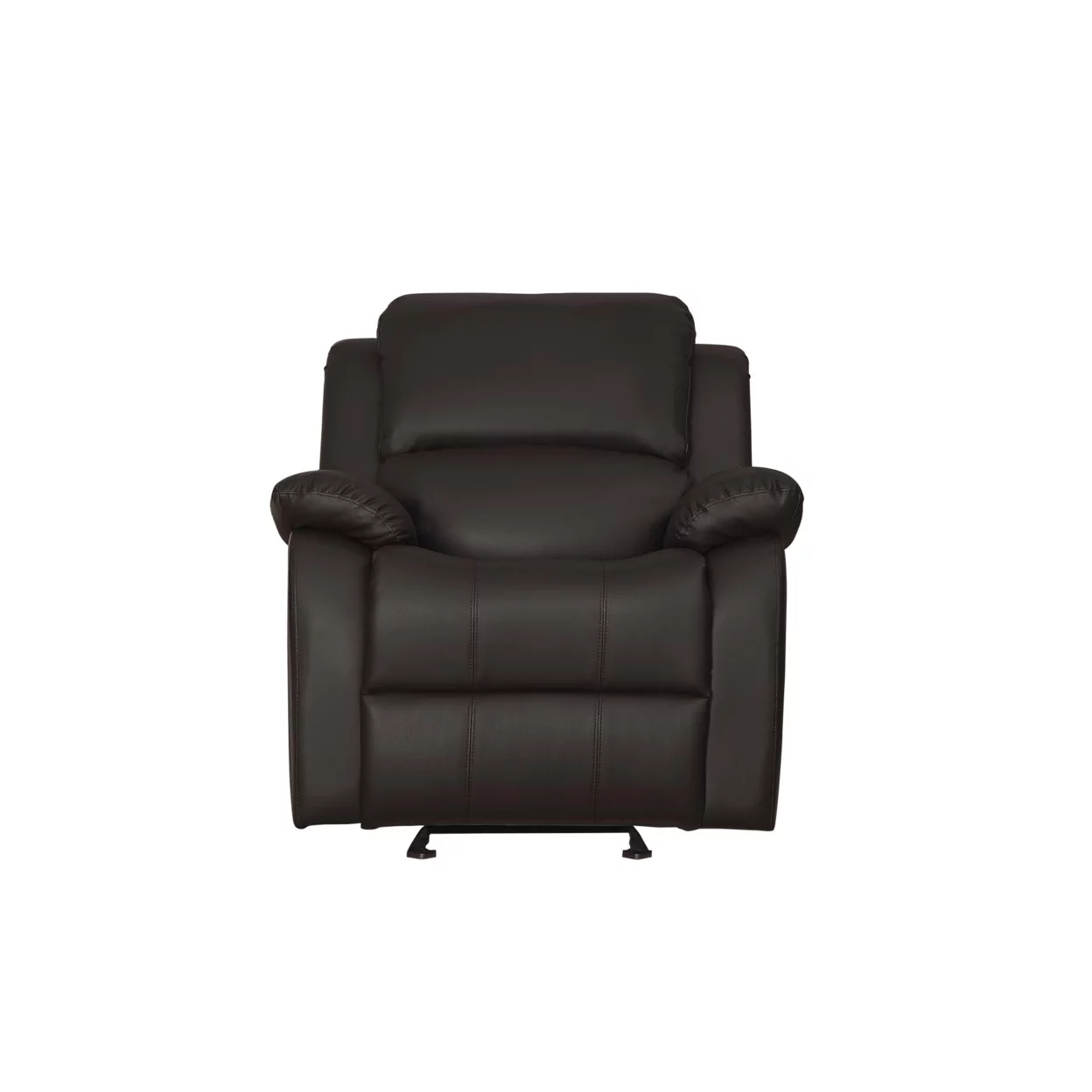 Lexicon Clarkdale Transitional Faux Leather Glider Reclining Chair in Dark Brown