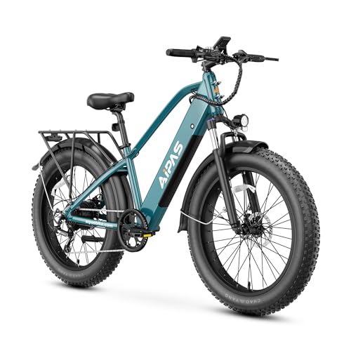 Aipas M2 Electric Bike,1500W Peak Motor Electric Bike for Adults, 26'' x 4.0'' Fat Tire Electric Mountain Bike with 480Wh Samsung Battery