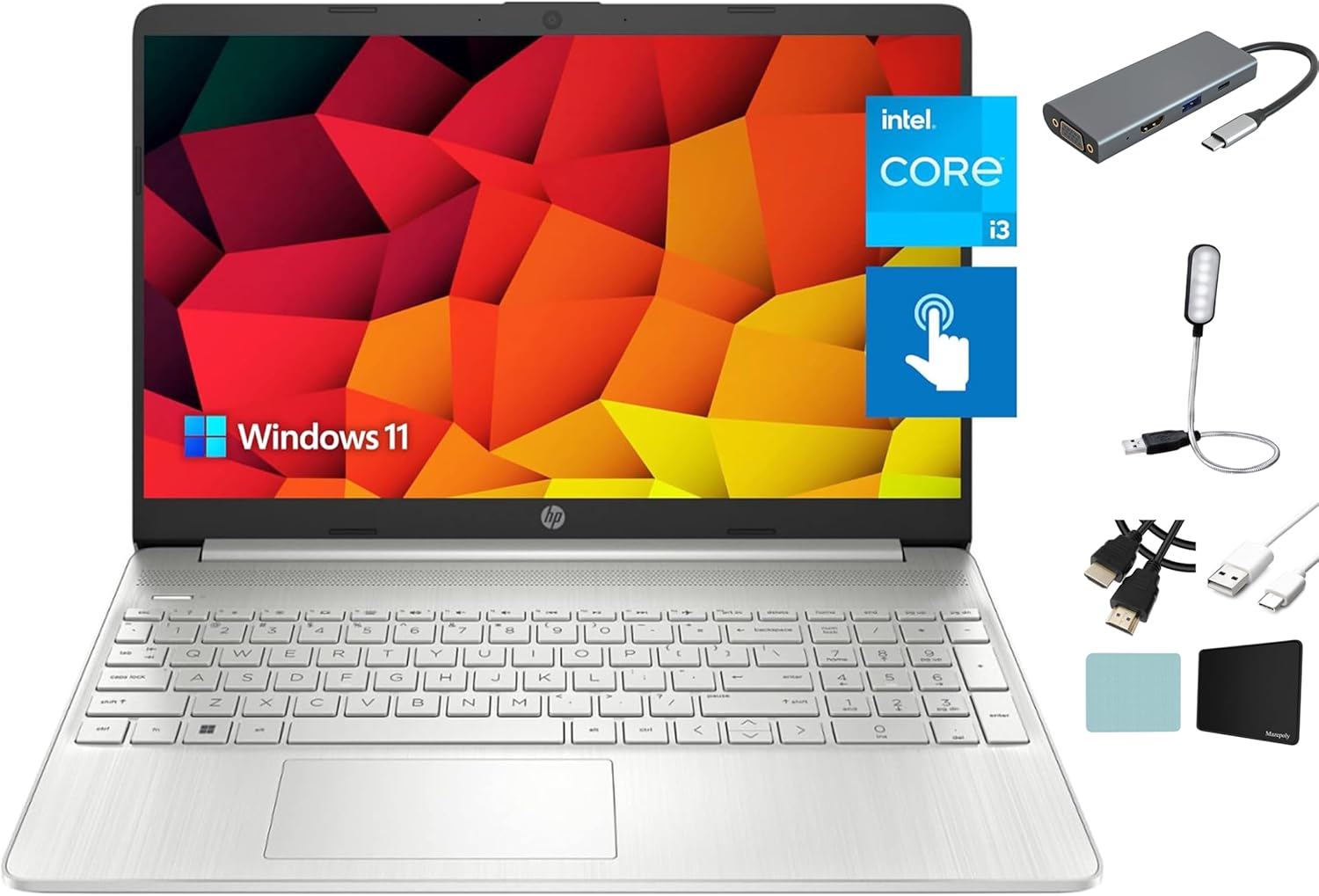 HP Newest Pavilion 15.6" HD (1366 x 768) Touchscreen Laptop, 16GB RAM, 256GB SSD Storage, Intel Core 1215U, Up to 11 Hours Long Battery Life