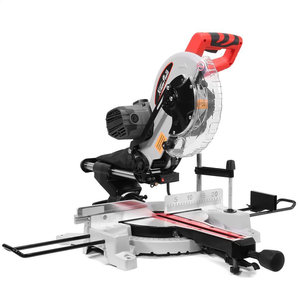 XtremepowerUS 15 Amp 10 in. Compact Sliding Single Bevel Laser Compound Corded Miter Saw 50125