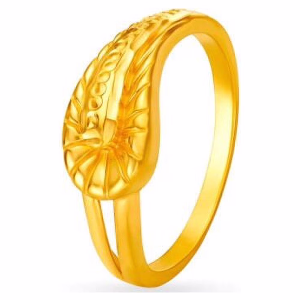 Solid 22K/18K Fine Yellow Gold Certified Women And Girls Statement Ring