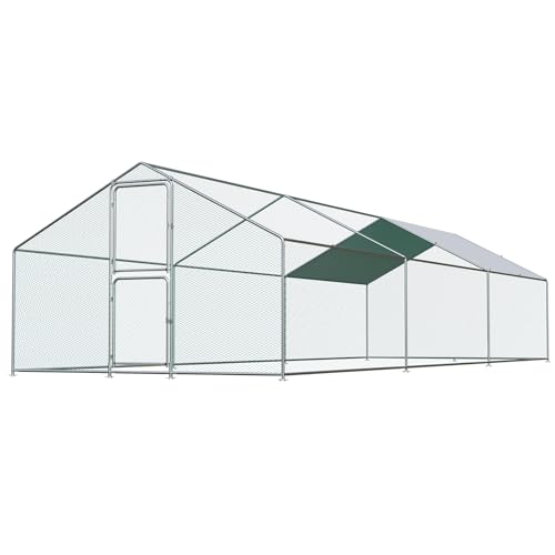 Large Chicken Coop, Chicken Coops for 30 Chickens, Chicken Runs for Yard with Water Poof & UV Resistance Cover