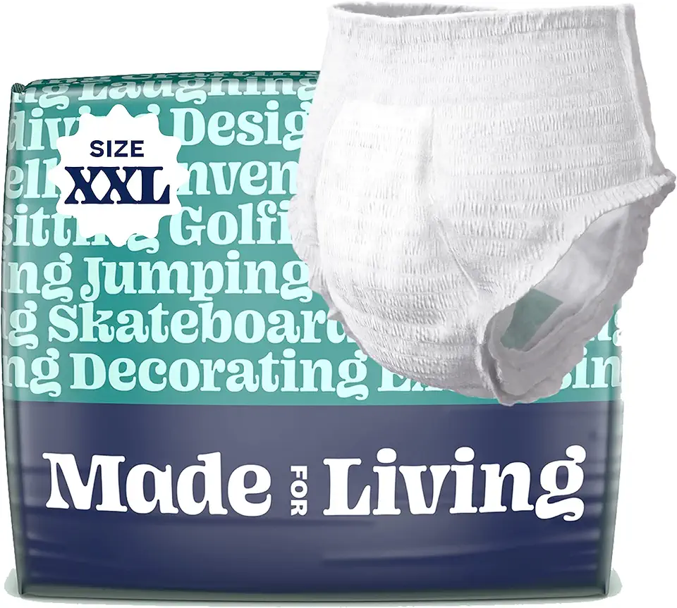 Sponsored Ad - Size XXL (>62"), Incontinence Underwear for Women & Men, Ultimate Absorbency Overnight Adult Pull Ups, Disposable Diapers