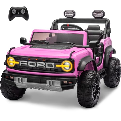 ENYOPRO 2 Seater Ride On Car for Kids, 24v Licensed Ford Bronco Raptor Electric Power Ride On Truck Toy with Remote Control