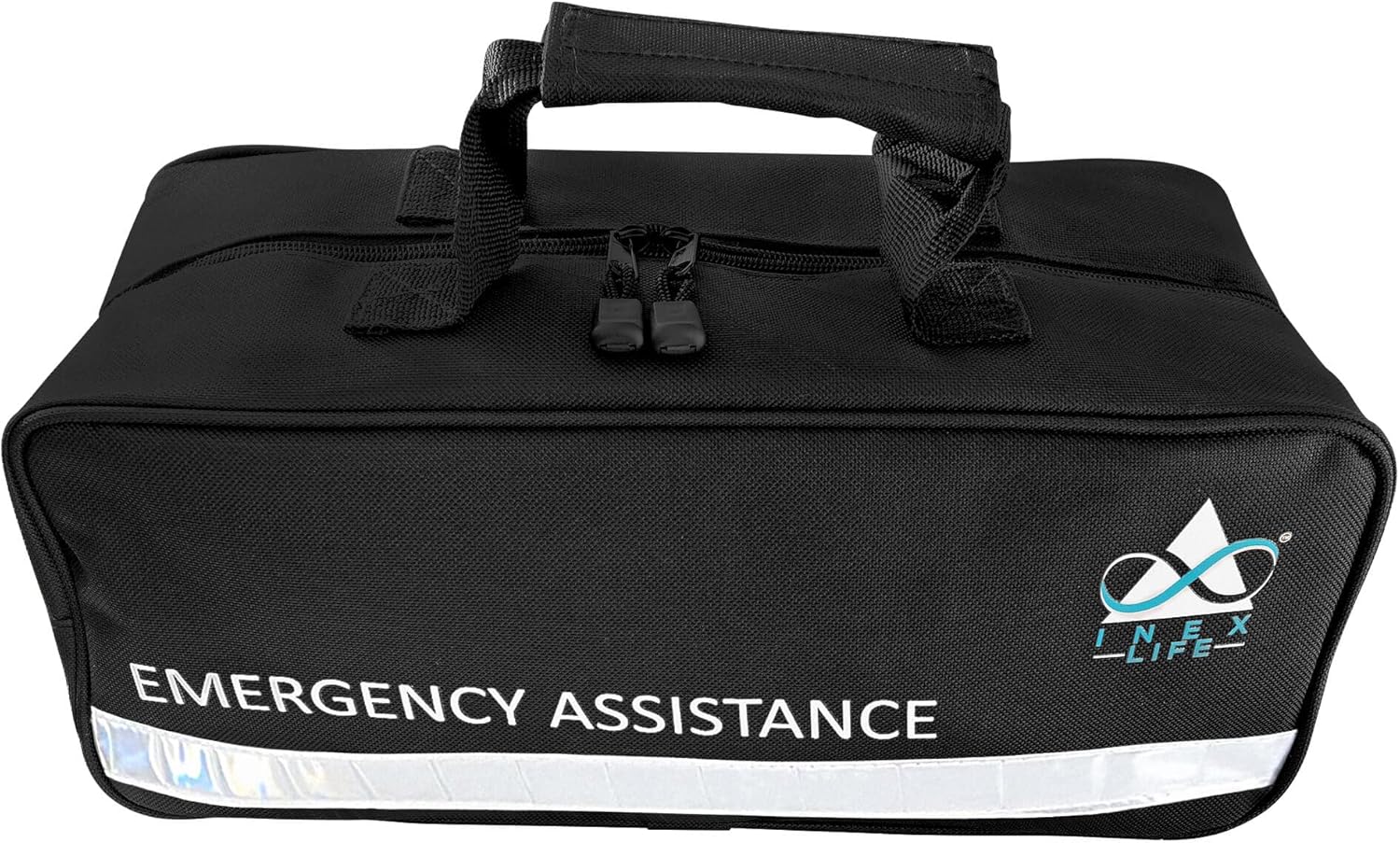 INEX Life Car Emergency Roadside Assistance Kit 43 Pieces - First Aid Kit, Premium Jumper Cables, Reflective Safety Triangle, Tow Strap, Tools