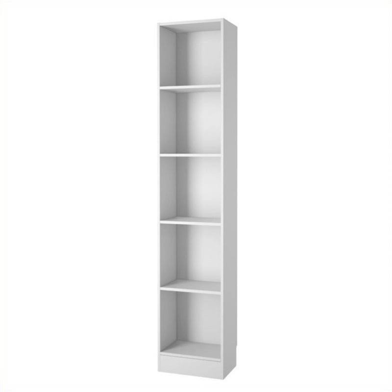 Scranton and Co 5 Shelf Narrow Bookcase in White