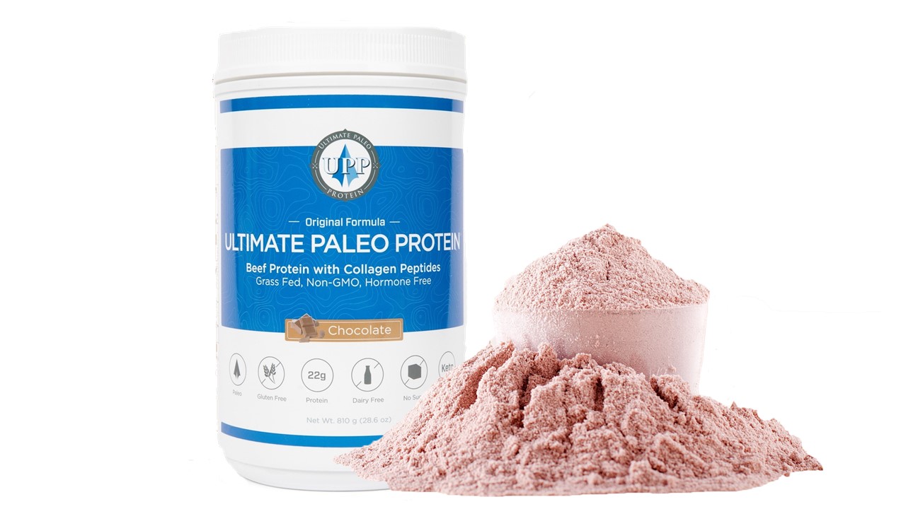 Ultimate Paleo Protein Premium Grass Fed Beef Protein - Non-GMO, Paleo & Keto Friendly, Gluten Free, Dairy Free - Chocolate 780 g (30 Servings)
