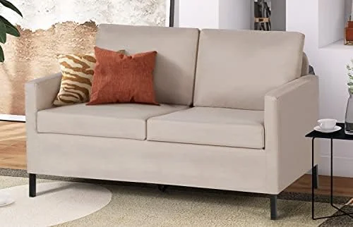 RUNFAYBIU Fabric Modern Small Loveseat Sofa Couch for Living Room  51"