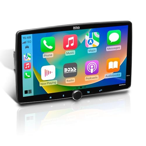 BOSS Audio Systems BVCP9700A-FL Single DIN Car Stereo Wireless Apple CarPlay, Android Auto, 7 Inch Touchscreen, Bluetooth, AM/FM Radio Receiver