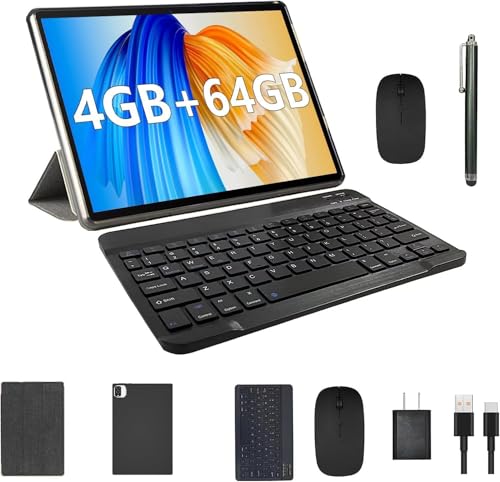 2024 Newest Tablet with Keyboard Tablets 2 in 1 8GB+64GB 10 inch Tablet and Case Mouse Stylus Game Android 13.0 Tablets PC 10.1 IPS Screen Tableta