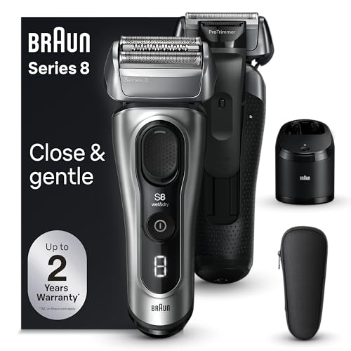 Braun Series 8 Electric Razor for Men, with 4+1 Shaving Elements & Precision Long Hair Trimmer, Close & Gentle Even on Dense Beards