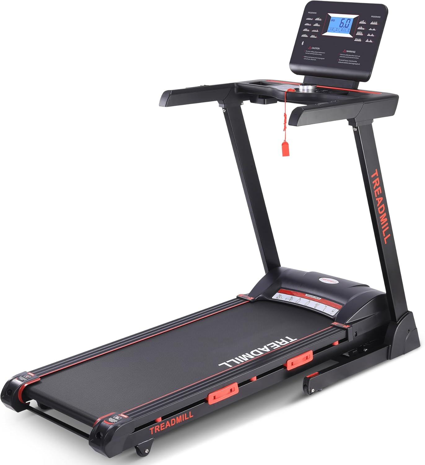 Treadmill with Auto Incline,Running Machine with Heart Sensor,3.5 HP Quiet Brushless,8.7 MPH, Shuttle Buttons,48*18in Running Area