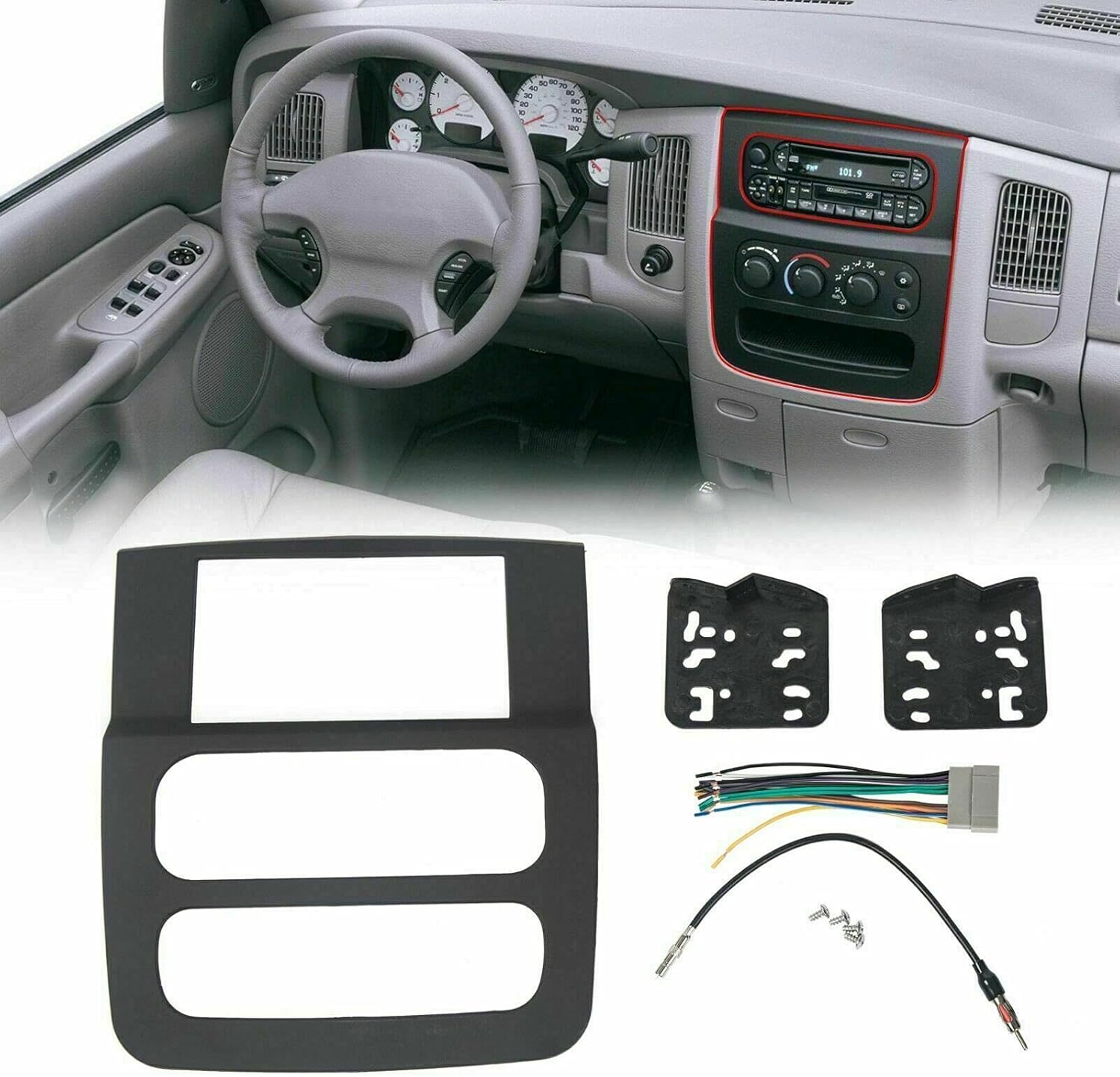 Qynet Car Stereo Radio Double Din Installation Dash Kit Compatible BAPQ00009