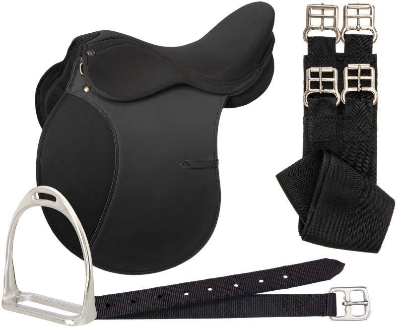 Blemished EquiRoyal AP Saddle Package 17 Black Synthetic