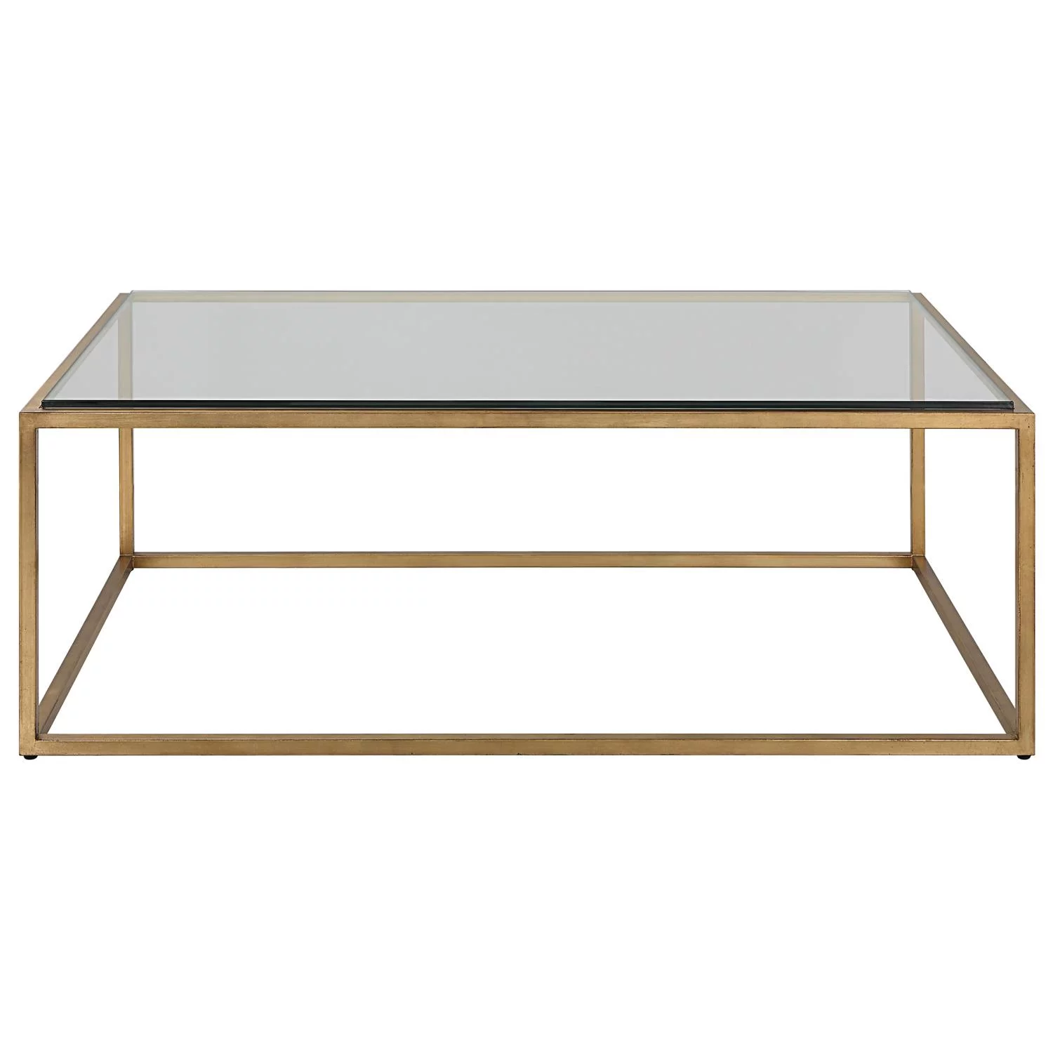 Uttermost 25195 Bravura 48" Wide Iron And Tempered Glass Coffee Table - Gold
