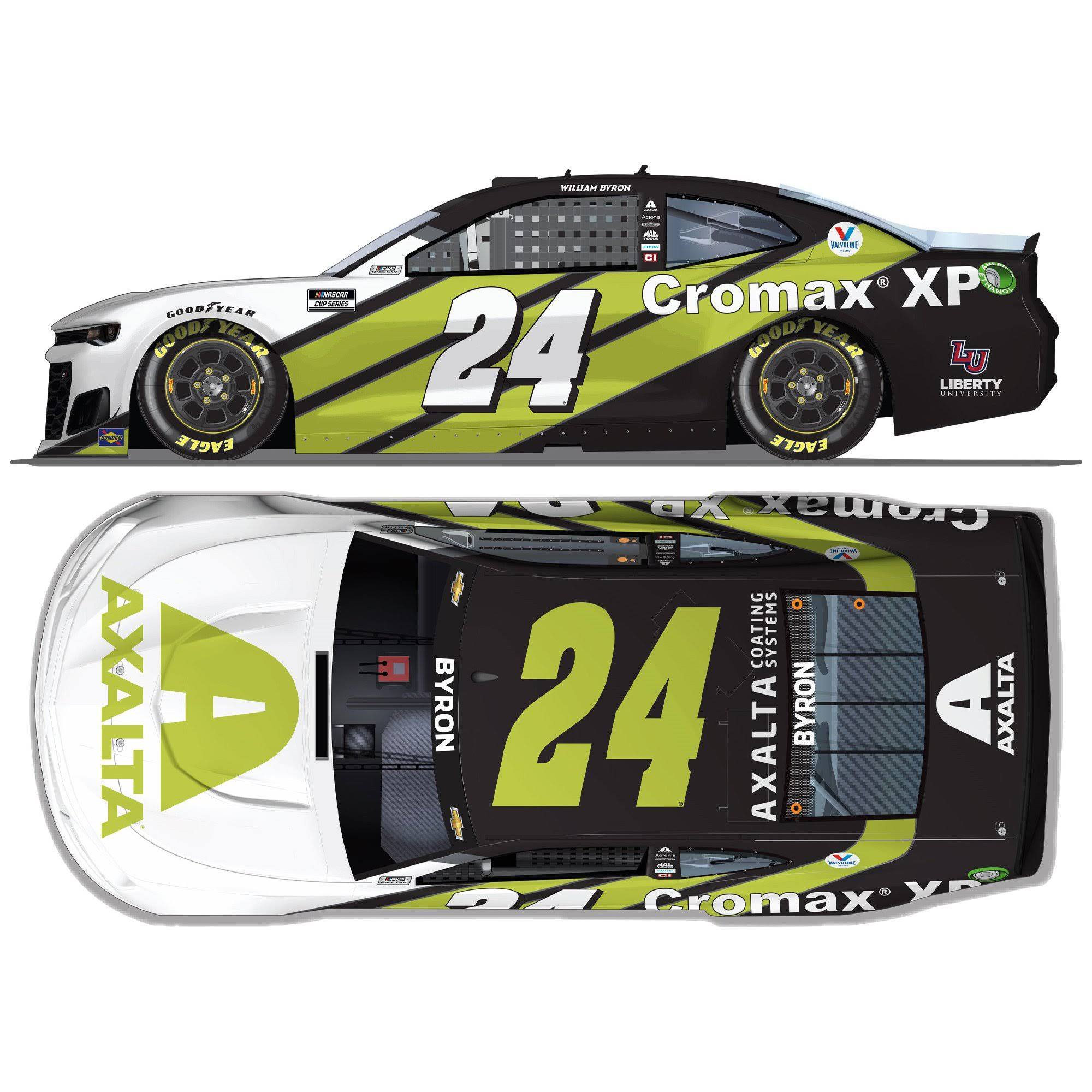 Action Racing William Byron 2021 #24 Axalta Color of The Year 1:24 Regular Paint Die-Cast Chevrolet Camaro
