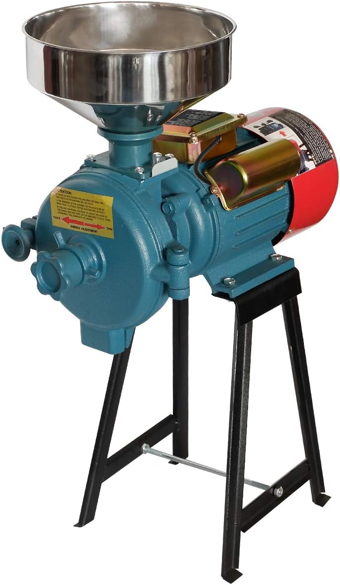 MOPHOTO Electric Grain Grinder Mill, Corn Grinder Mill Electric, Dry Cereals Rice Wheat Corn Mills with Funnel