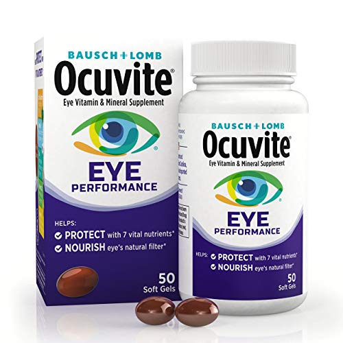 Ocuvite Eye Vitamin & Mineral Supplement, Contains Zinc, Vitamins C, D, E, Omega 3, Lutein & Zeaxanthin, 50 Count - Kansas Nuitrition - HNZSDS