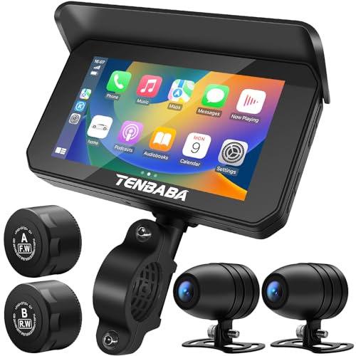 Professional Motorcycle Camera, Motorcycle Carplay & Motorcycle Android Auto, Motorcycle Dash Cam, 5" Motorcycle GPS Navigation, Motorcycle TPMS