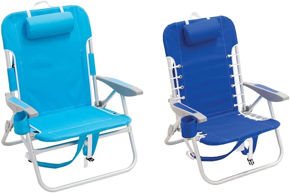 Rio Beach Big Boy 4-Position 13" High Seat Backpack Beach or Camping Folding Chair