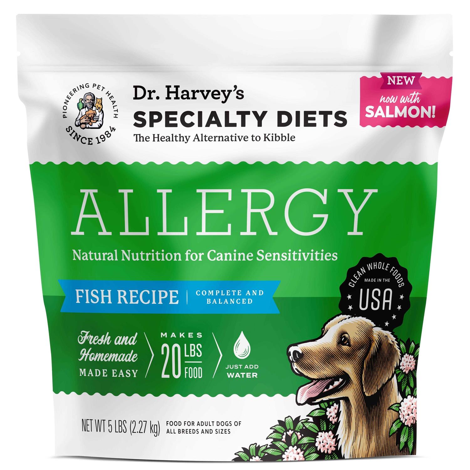 Dr. Harvey's Specialty Diet Allergy Salmon Recipe, Human Grade Dog Food for Dogs with Sensitivities and Allergies - Pet Supplies online store