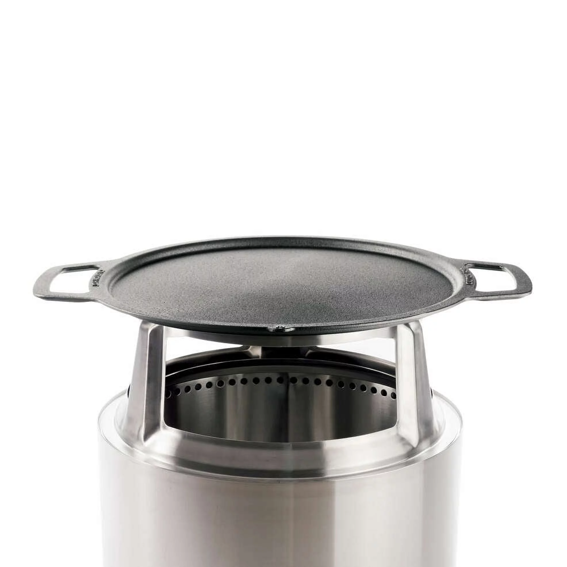 Solo Stove Bonfire Griddle + Hub, Cast Iron Cookware with Stainless steel Hub for 8” Elevation, Addition to Bonfire fire pit, Weight: 19.5lbs