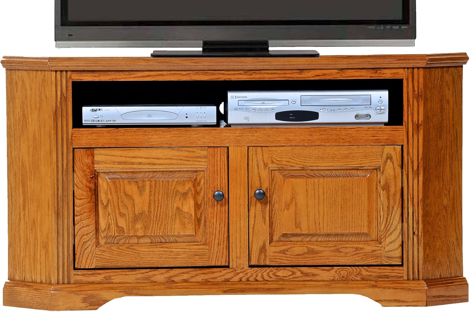 American Heartland Oak Corner TV Cart in Light