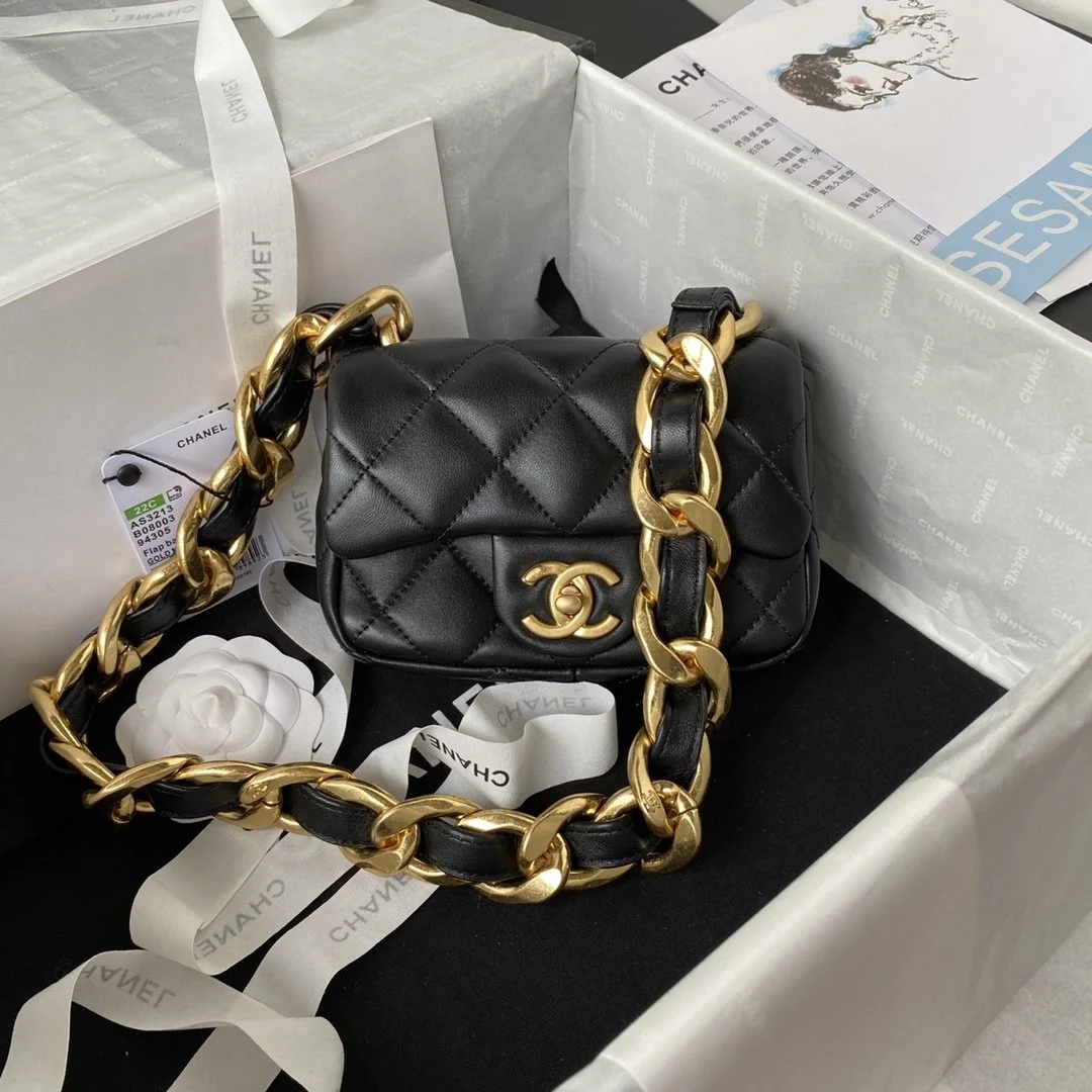 Chanel Mini Flap Bag Black For Women, Women&rsquo;s Bags Shoulder And Crossbody Bags 6.6in/17cm AS3213