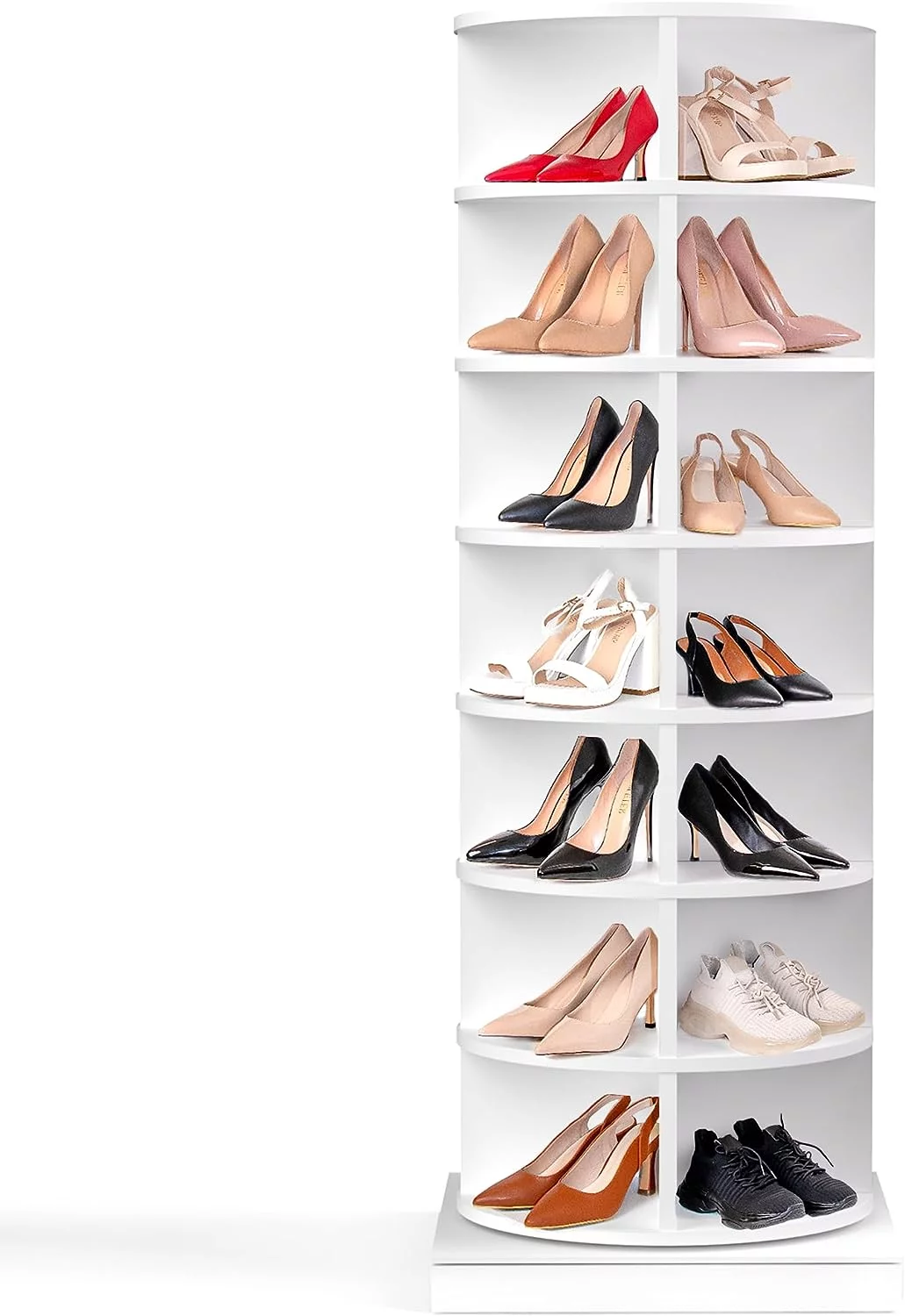 Holaki 360° Rotating Shoe Rack 7-Tiers Organizer Spinning Shoe Rack, Rotating shoe Organizer tower Holds Up to 28 Pairs of Shoes
