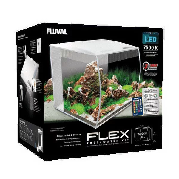 Fluval FLEX 9 Gallon Glass Aquarium Kit (White) - Curated Treasures Market
