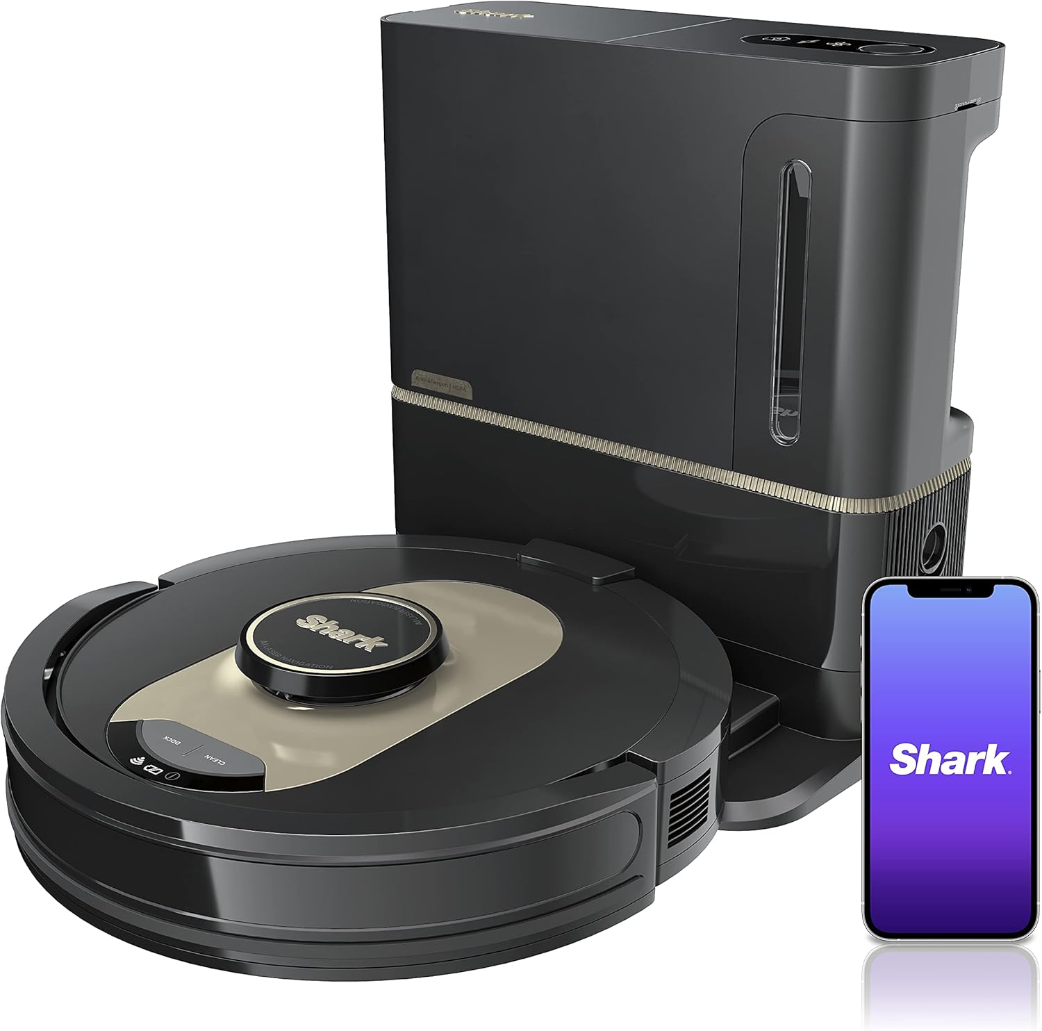 Shark AV2501AE AI Robot Vacuum with XL HEPA Self-Empty Base, Bagless, 60-Day Capacity, LIDAR Navigation, Perfect for Pet Hair, Compatible with Alexa
