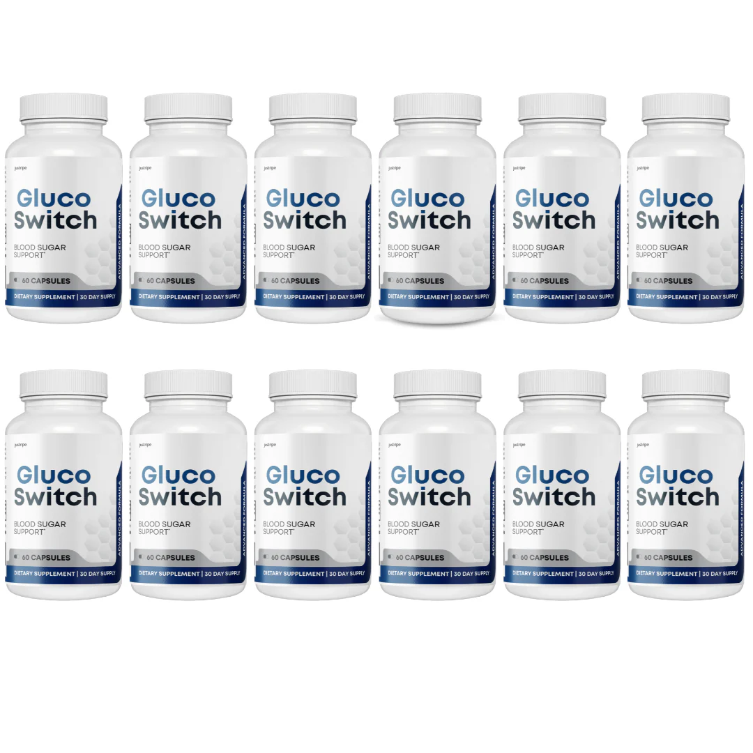 Gluco Switch - Blood Sugar Support Supplement, GlucoSwitch - 12 Bottles - Kansas Nuitrition - HNZSDS