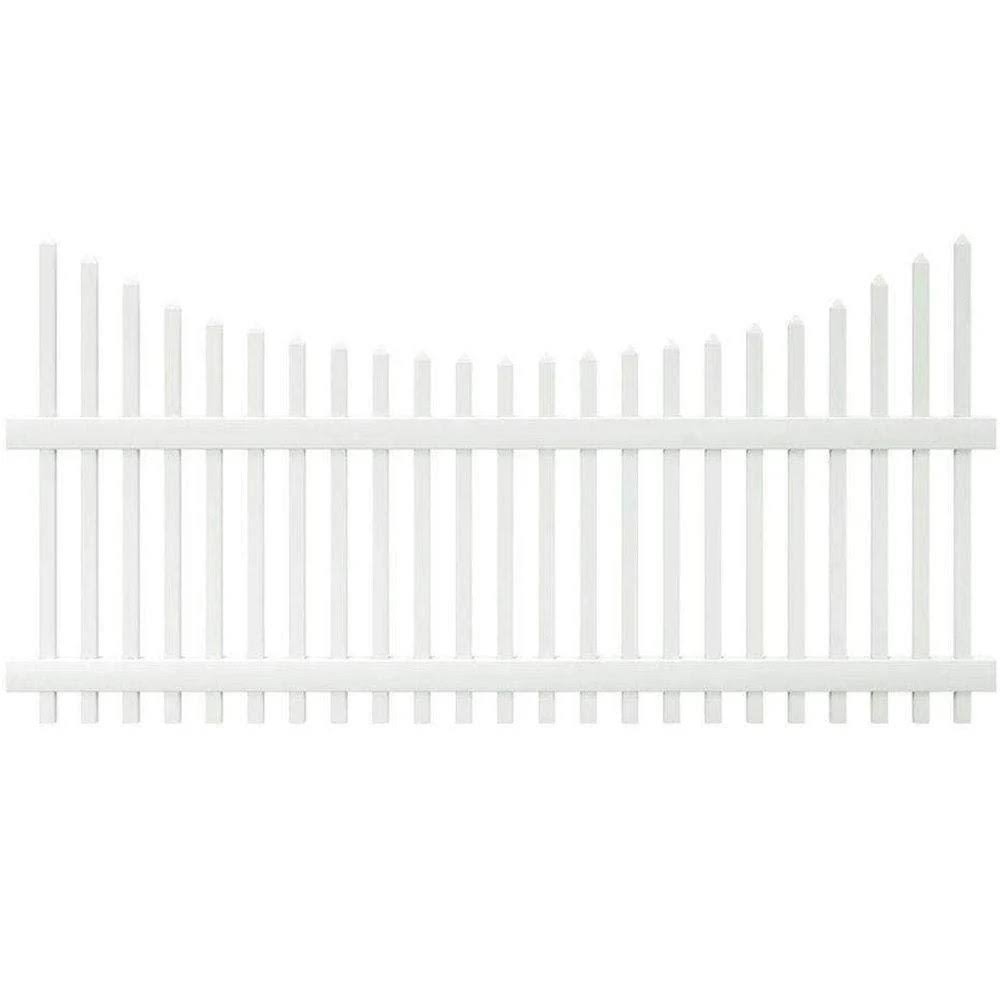 Veranda Chatham 4 ft. H x 8 ft. W White Vinyl Scalloped Top Spaced Picket Fence Panel - Unassembled