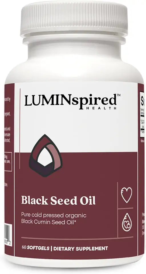 LUMINSPIRED HEALTH Physician Grade Organic Black Cumin Seed Oil Cold Pressed