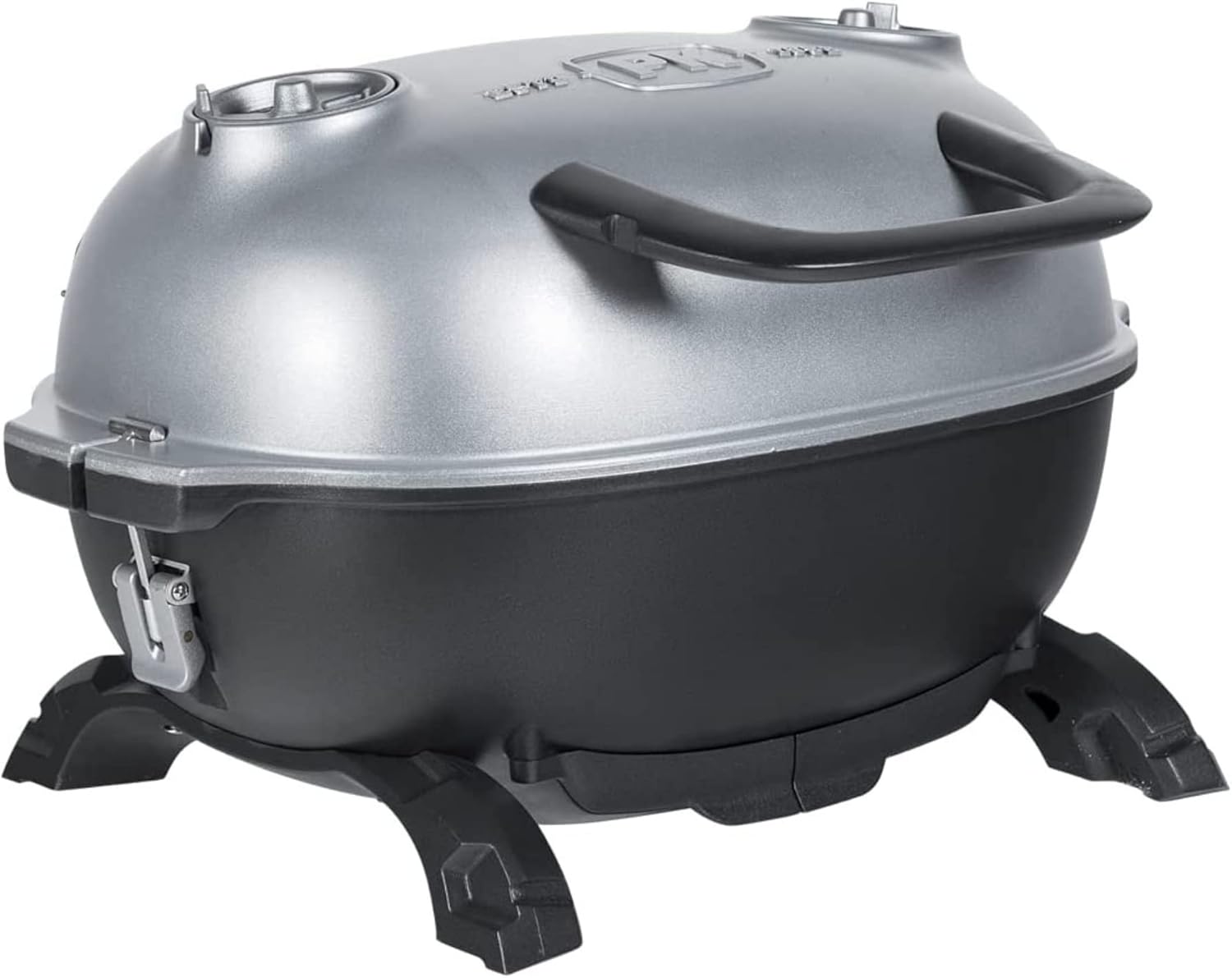 PK Grills PKGO Portable Charcoal BBQ Grill and Smoker with Lid, Cast Iron Aluminum Outdoor Kitchen Cooking Mini Barbecue Grills for Camping, Grilling