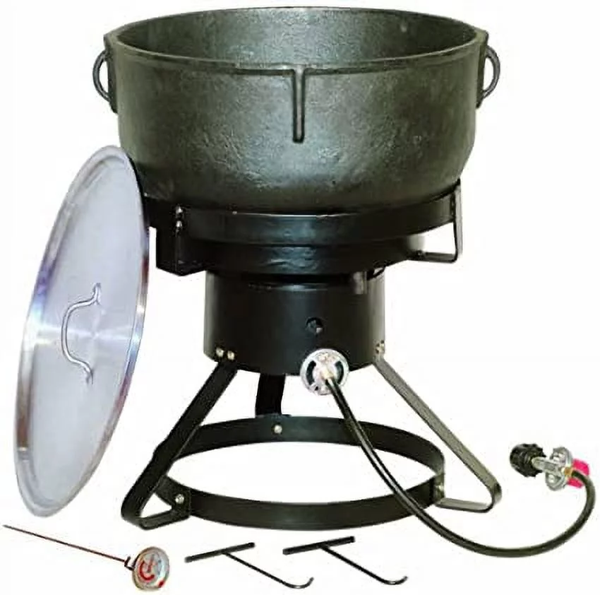 King Kooker 1740 17.5-Inch Outdoor Cooker with 10-Gallon Cast Iron Jambalaya Pot