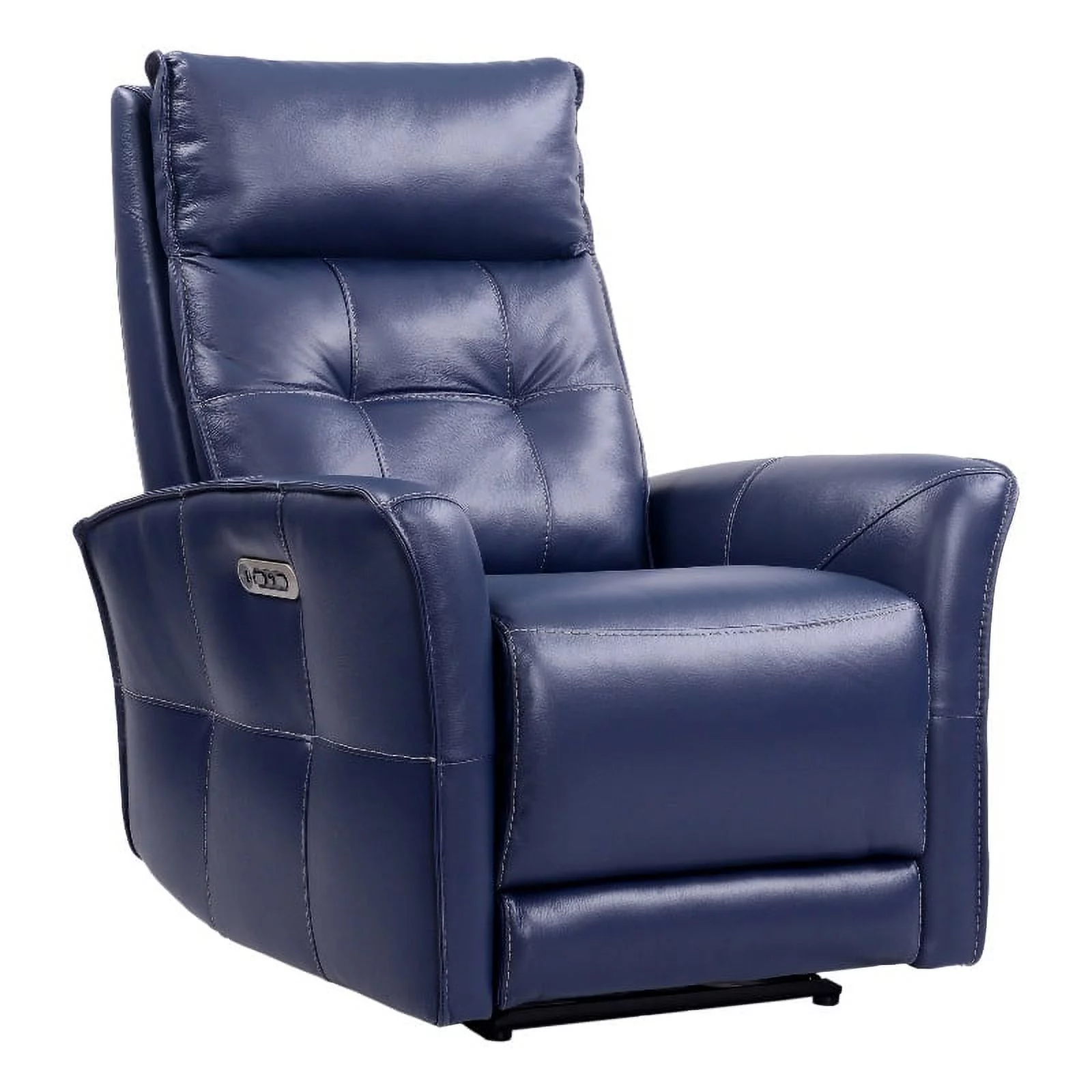 Bowery Hill Leather Zero Gravity Recliner in Verona Royal Blue