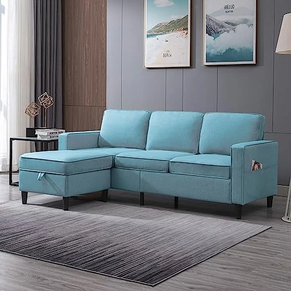 YZboomLife Convertible Sectional Sofa  L Shaped Couch with Reversible  Ottoman  Modern 3 Seat Modular Sofa for Living Room Small Space Apartment