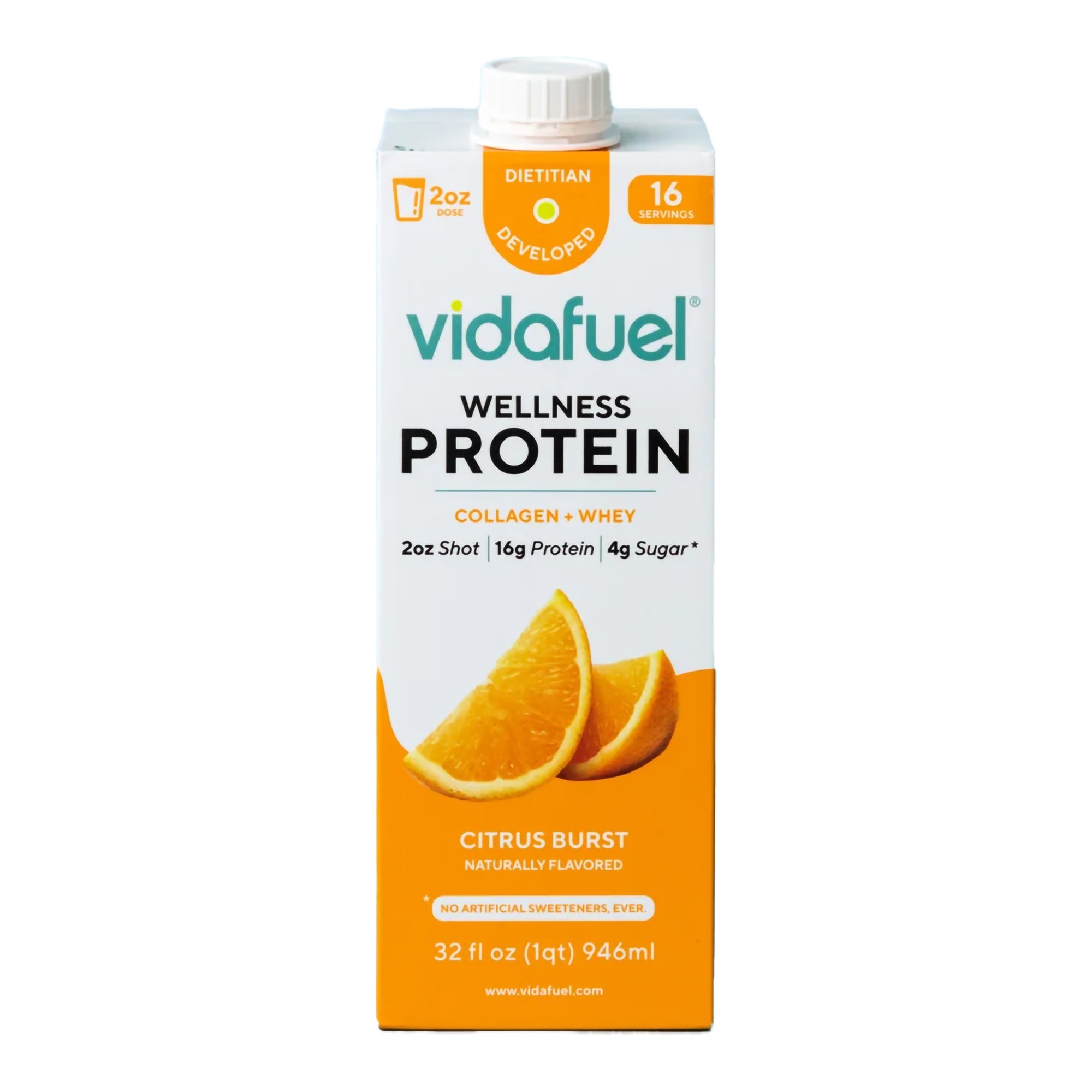 Vida Fuel Wellness Protein Oral Supplement Citrus Burst Flavor 32 oz Reclosable Carton 1 Count