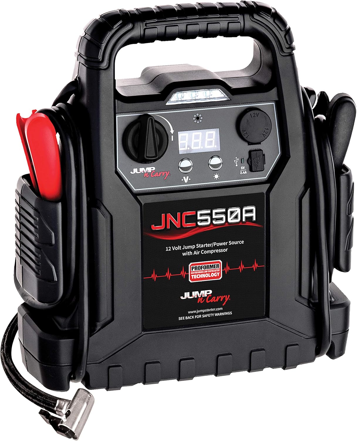 Clore Automotive Jump-N-Carry JNCAIR 1700 Peak Amp Jump Starter with Air Compressor