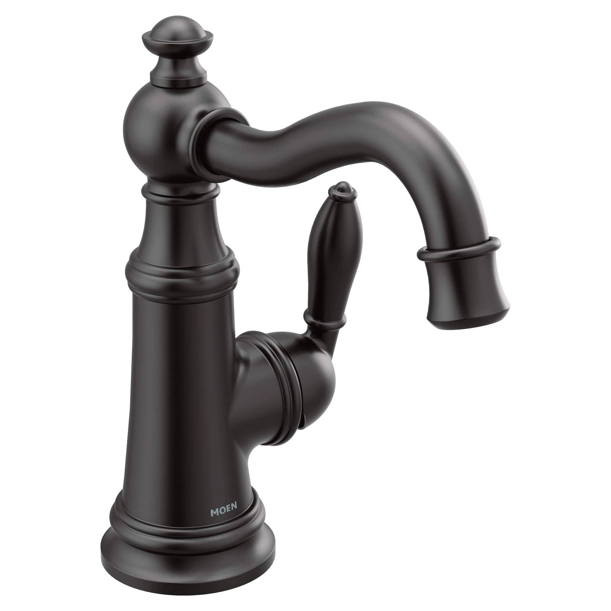 Moen S42107 Weymouth Single Handle Single Hole Bathroom Faucet - Matte Black - Megean