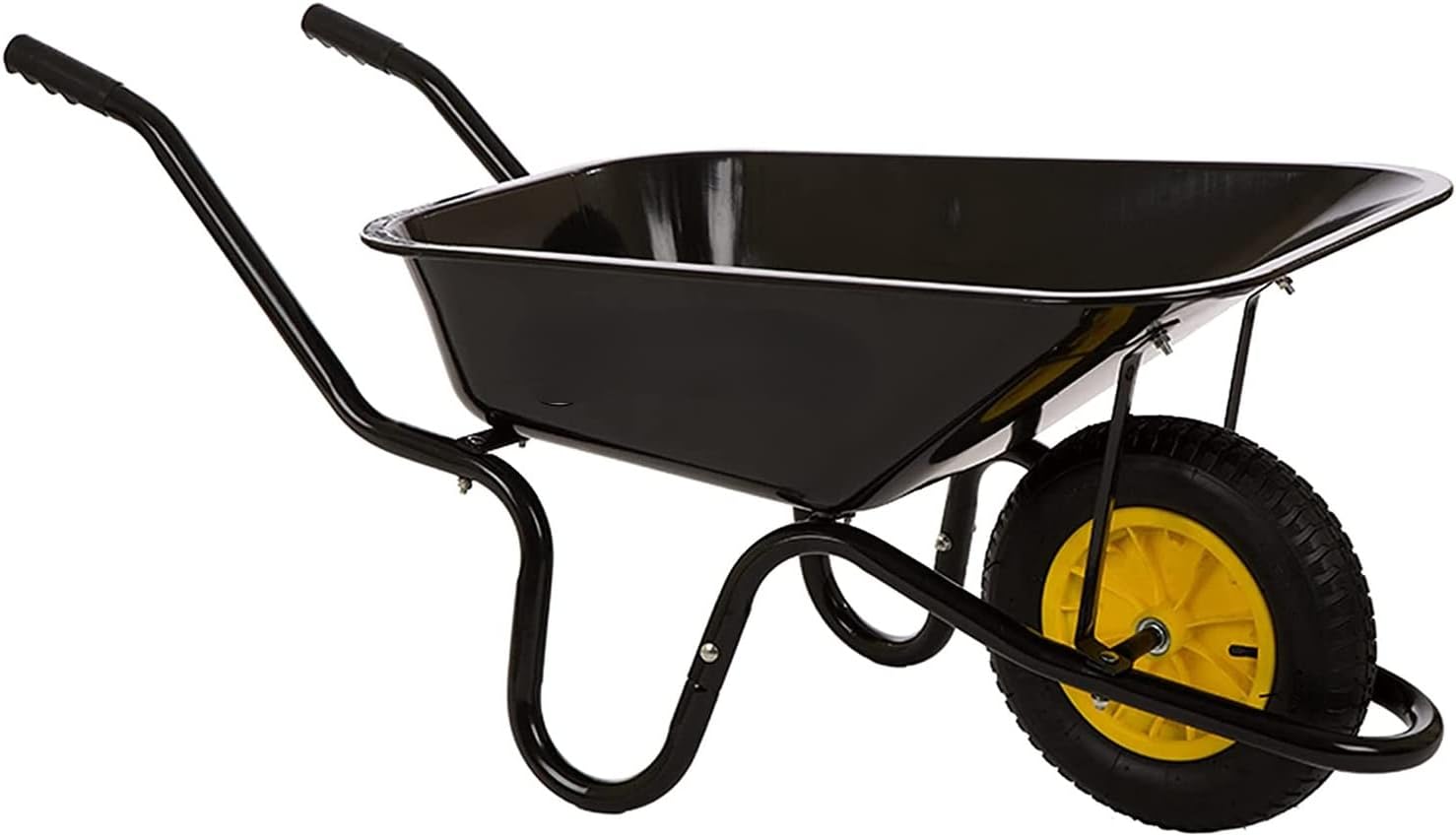 MONIK Framed Plastic Garden Wheelbarrow Utility Dump Cart, Black