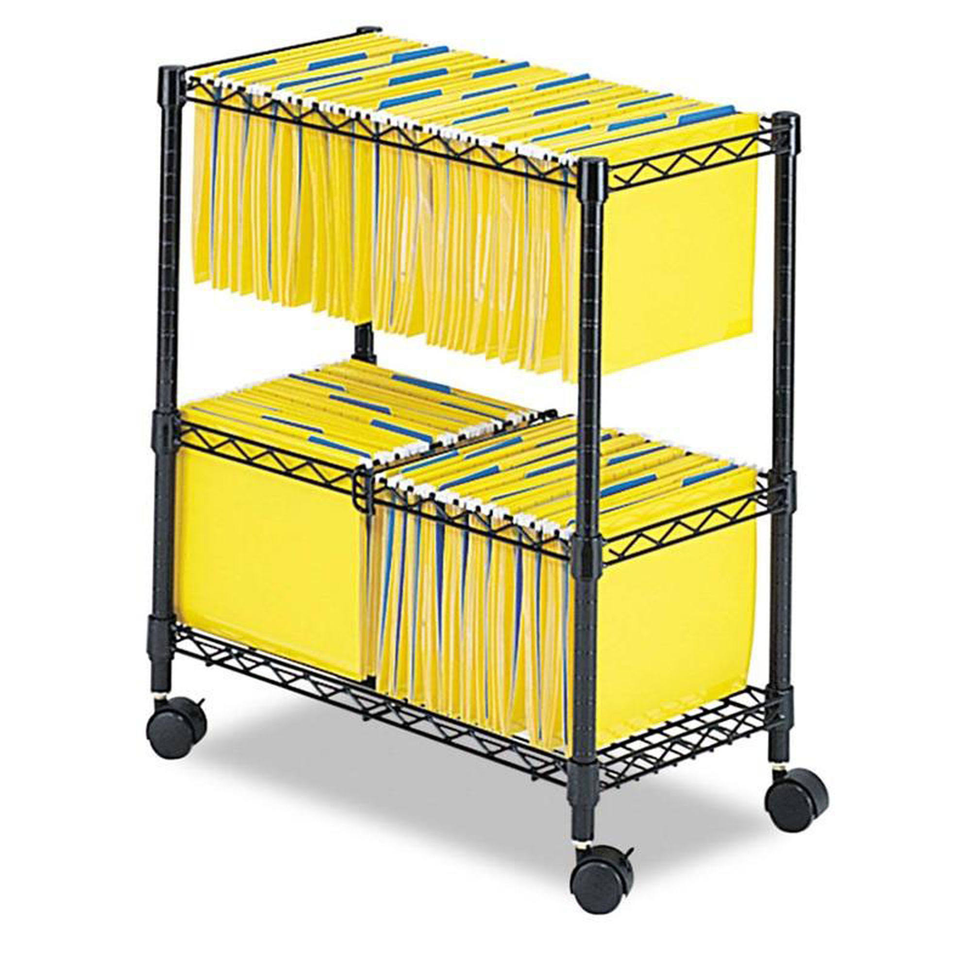 Safco Two-Tier Rolling File Cart (Black) - Megean