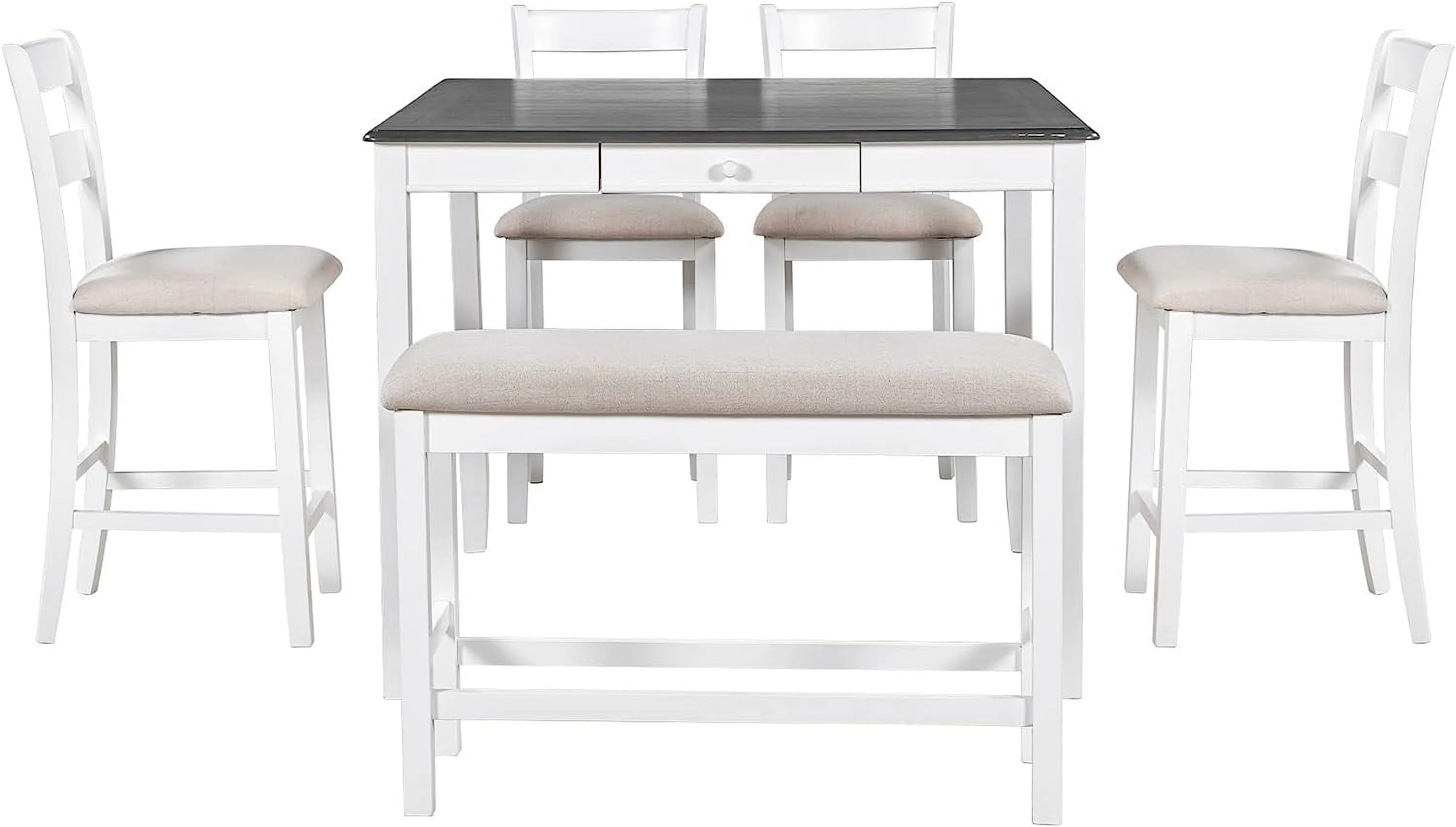 sell well 5-Piece Kitchen Dining 4  Mid-Century Round Table with Trestle Legs and Cross Back Chairs for Living Room/Breakfast Nook/Dinette/Bar/Small