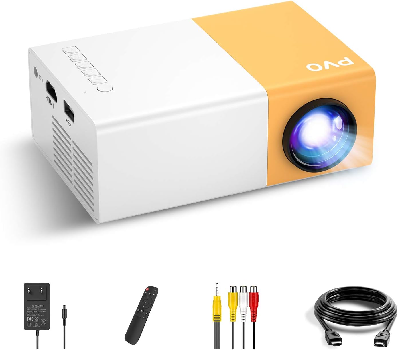 Mini Projector, PVO Portable Projector for Cartoon, Kids Gift, Outdoor Movie Projector