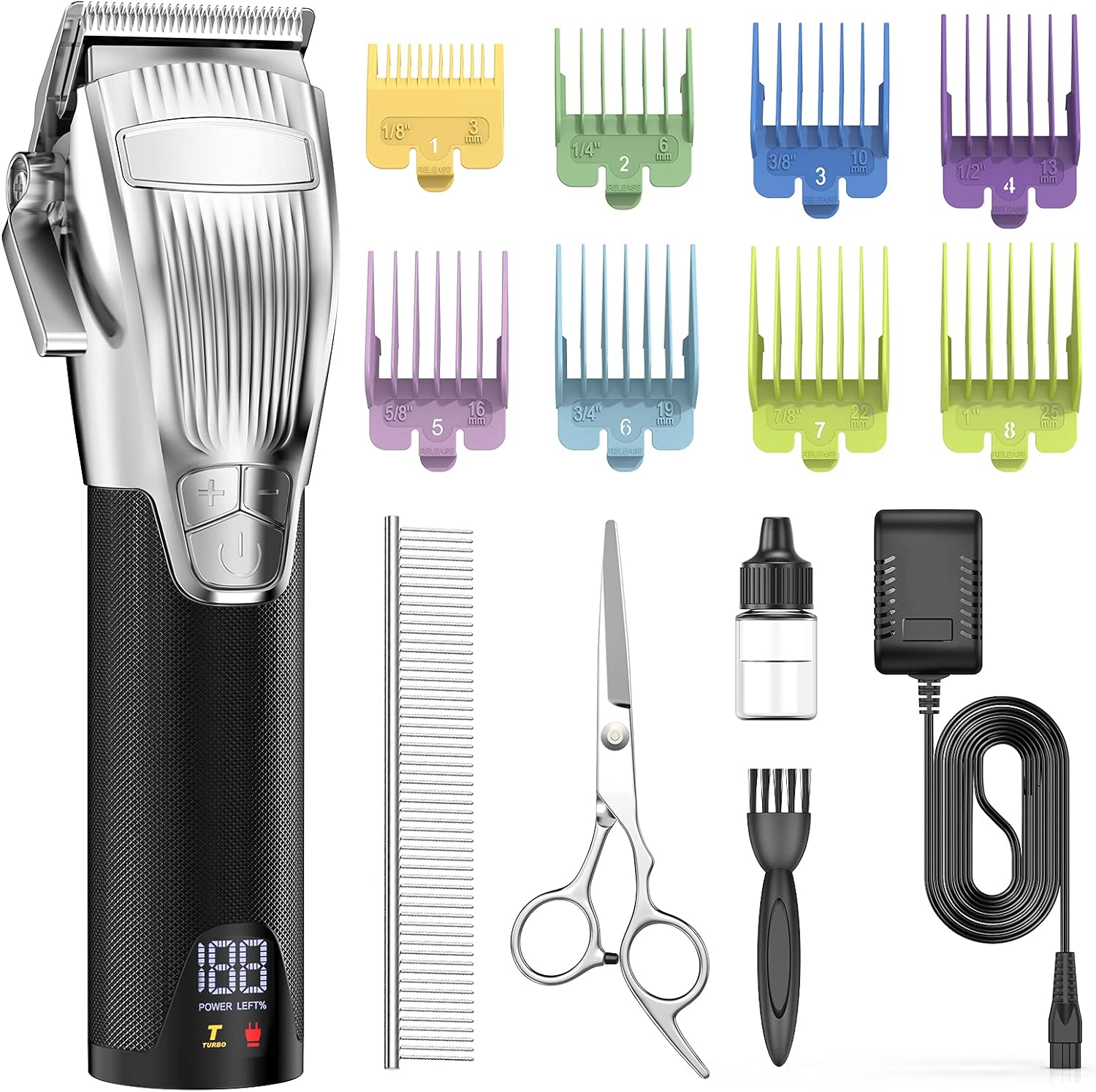 oneisall Dog Clippers/Cordless Dog Clippers for Grooming for Thick Coats/Pet Trimmer with Metal Blade/Dog Grooming Kit for Dogs and Cats Animals