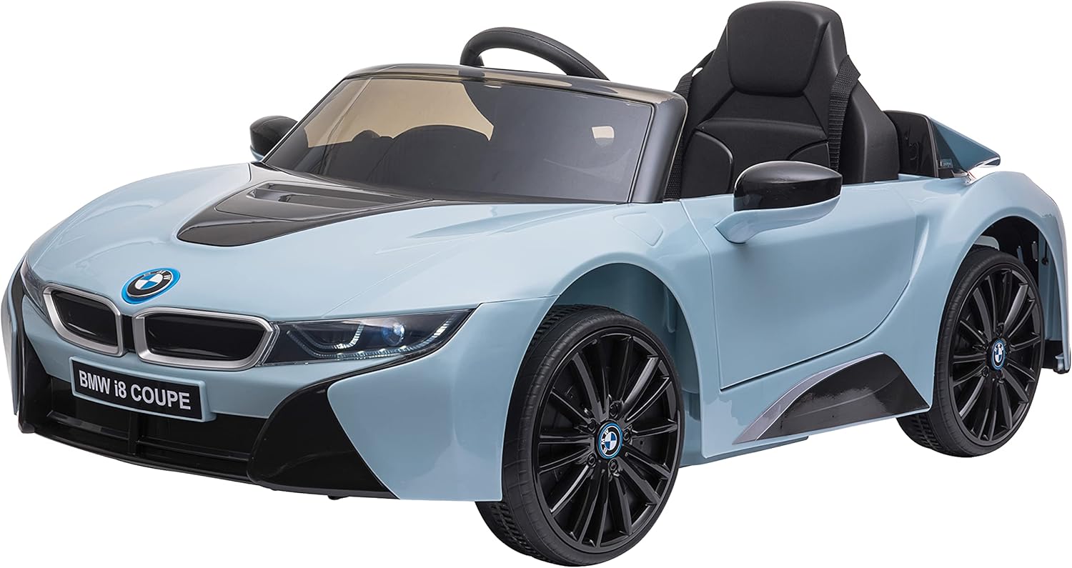 Aosom Licensed BMW I8 Coupe Electric Kids Ride-On Car 6V Battery Powered Toy with Remote Control Music Horn Lights MP3 Suspension Wheels for