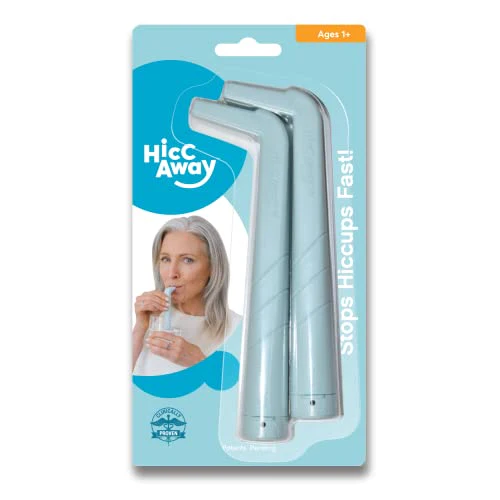 HICCAWAY Hiccup Straw Stops hiccups Fast! Clinically Proven Hiccup Relief for All Ages (Light Blue, 2 Count (Pack of 1)) - Kansas Nuitrition - HNZSDS