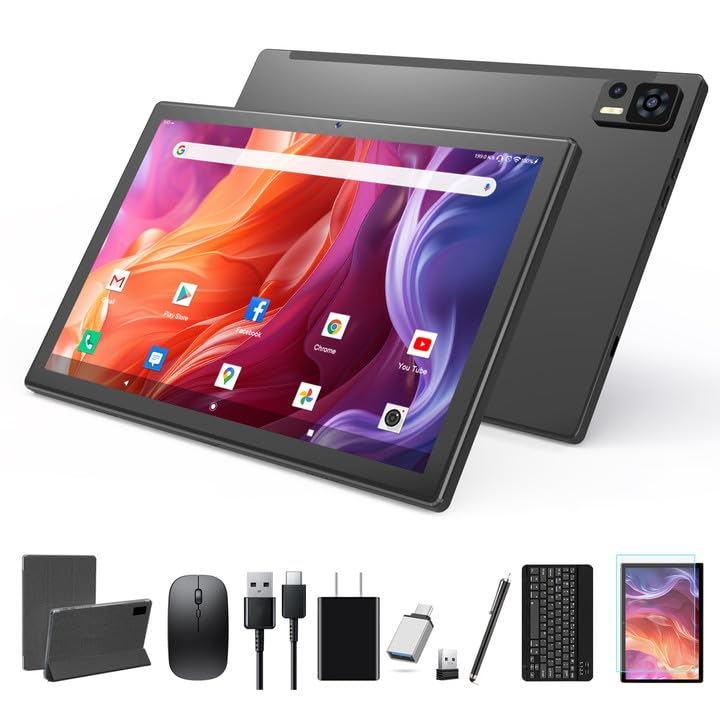 10.1 Inch Android 14 Tablet 2024 Newest Octa-Core Tablets, 64GB ROM+8(4+4)GB RAM/128GB Expandable, 13MP+5MP Dual Camera, 5G WiFi, Bluetooth
